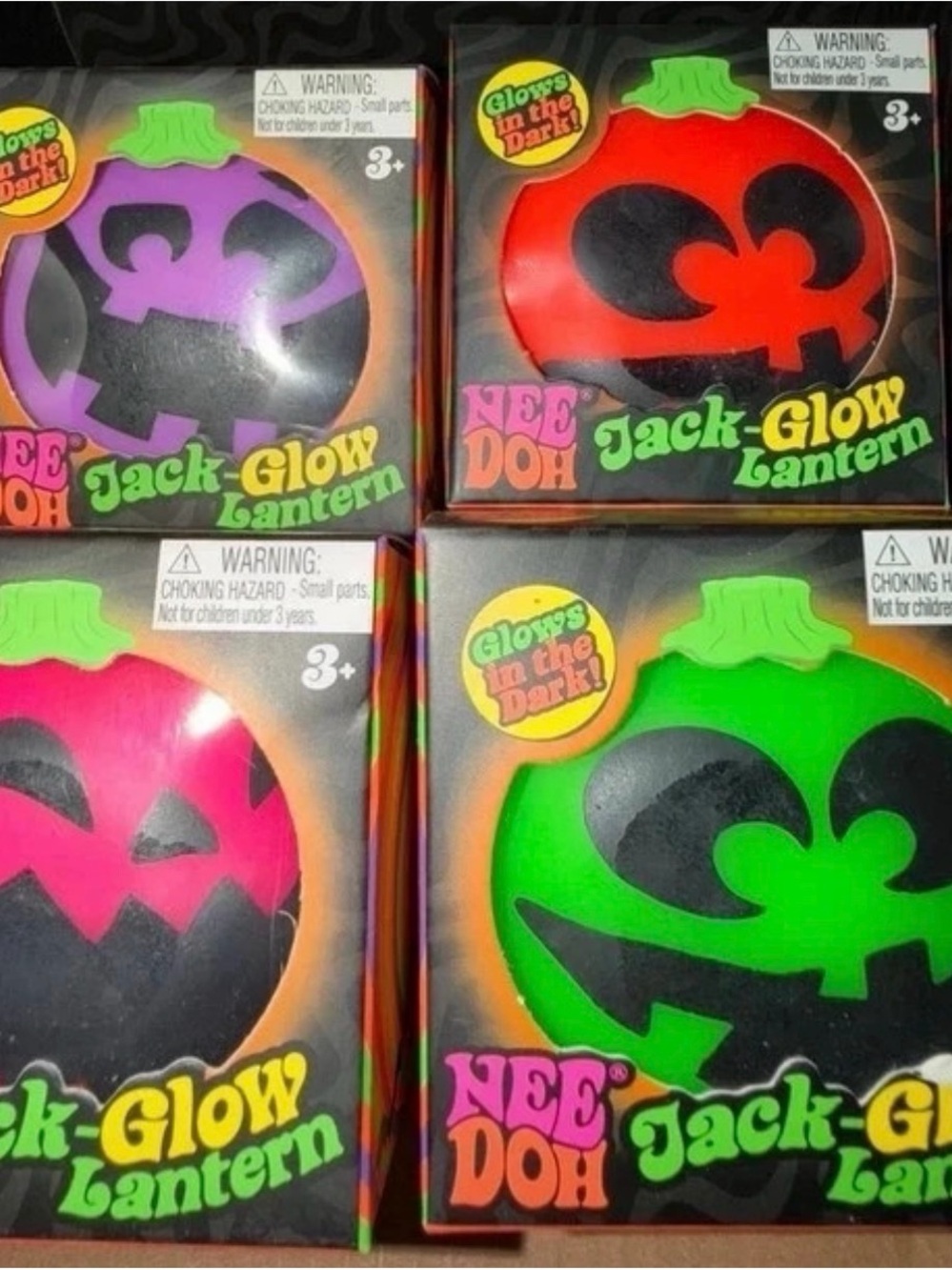 Needoh Jack-Glow Lanterns - Green, Pink, Orange and Purple Glow Pumpkin Ball